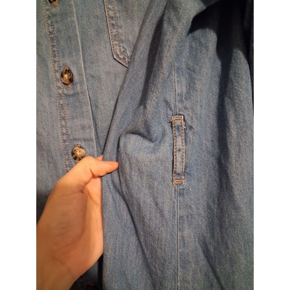 Lane Bryant Plus 3X 100% Cotton Chambray Denim Shirt Dress Belt Western Capsule - Picture 12 of 16